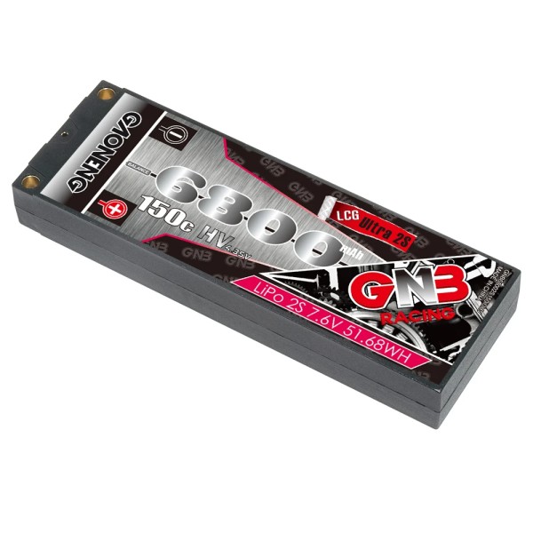 GNB GAONENG 6800MAH 2S HV 7.6V 150C RC LiPo Battery Ultra LCG 2S 5mm Built-in Bullet Hard Case Competition Pack 1/10 RC Car Boat